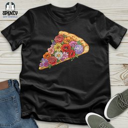 Flowers Pizza Unisex T Shirt Gift For Animal Lover