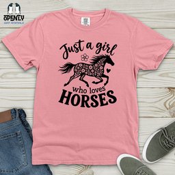 Floral Horse Silhouette Heavy Cotton Comfort Colors Tee Gift For Horse Lover