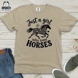 Floral Horse Silhouette Heavy Cotton Comfort Colors Tee Gift For Horse Lover