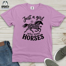 Floral Horse Silhouette Heavy Cotton Comfort Colors Tee Gift For Horse Lover