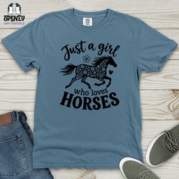 Floral Horse Silhouette Heavy Cotton Comfort Colors Tee Gift For Horse Lover