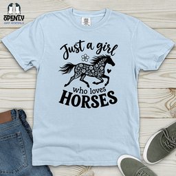 Floral Horse Silhouette Heavy Cotton Comfort Colors Tee Gift For Horse Lover