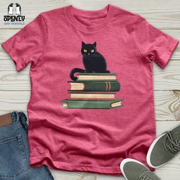 Cat Book Lover Unisex T Shirt Gift For Cat Lover