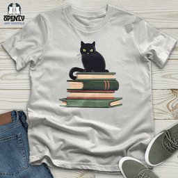 Cat Book Lover Unisex T Shirt Gift For Cat Lover