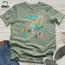 Colorful Palm Trees Unisex T Shirt Gift For Animal Lover