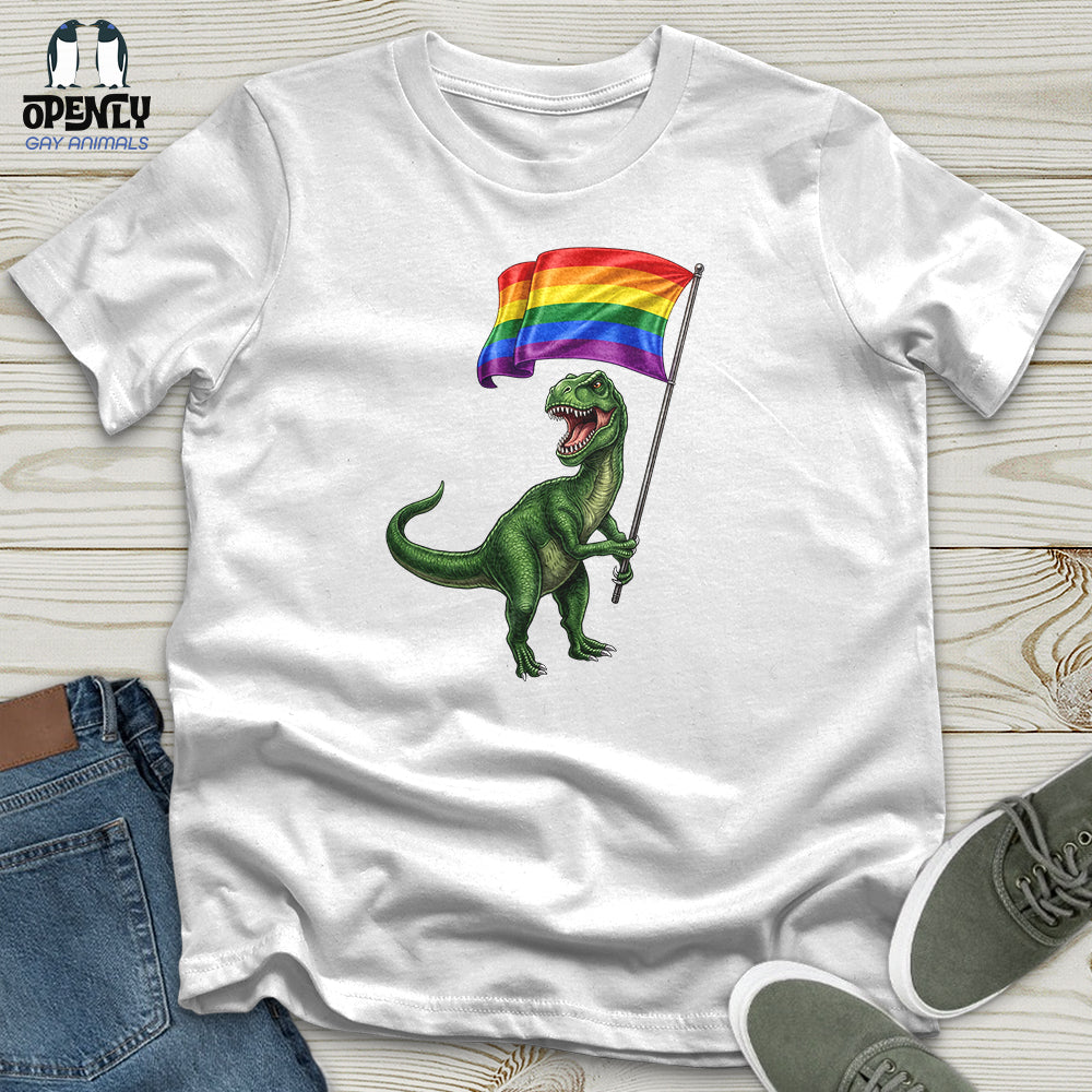 Dinosaur With Flag Unisex T Shirt Gift For Dinosaur Lover