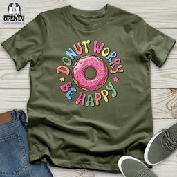 Donut Worry Be Happy Softstyle Tee Gift For Animal Lover