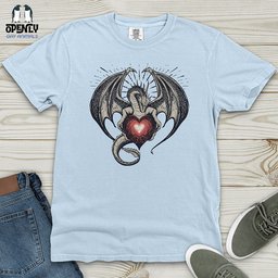 Dragon Heart Embrace Heavy Cotton Comfort Colors Tee Gift For Animal Lover