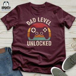 Dad Level Unlocked Unisex T Shirt Gift For Dad