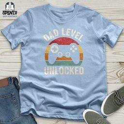 Dad Level Unlocked Unisex T Shirt Gift For Dad