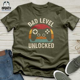 Dad Level Unlocked Unisex T Shirt Gift For Dad