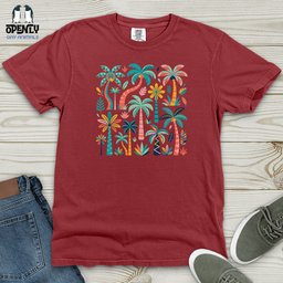 Colorful Palm Trees Heavy Cotton Comfort Colors Tee Gift For Animal Lover