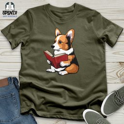 Corgi Reading Book Unisex T Shirt Gift For Dog Lover