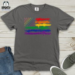 Gay Flag Heavy Cotton Comfort Colors Tee Gift For Animal Lover