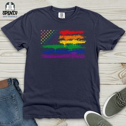 Gay Flag Heavy Cotton Comfort Colors Tee Gift For Animal Lover