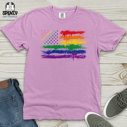Gay Flag Heavy Cotton Comfort Colors Tee Gift For Animal Lover