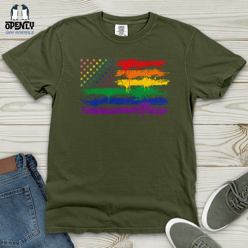 Gay Flag Heavy Cotton Comfort Colors Tee Gift For Animal Lover