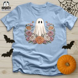 Floral Halloween Ghost Unisex T Shirt Gift For Animal Lover