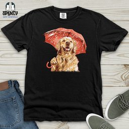 Golden Optimist Umbrella Heavy Cotton Comfort Colors Tee Gift For Animal Lover