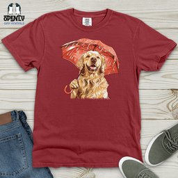 Golden Optimist Umbrella Heavy Cotton Comfort Colors Tee Gift For Animal Lover
