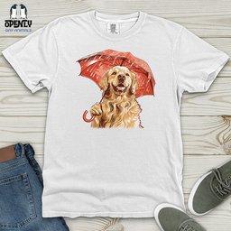 Golden Optimist Umbrella Heavy Cotton Comfort Colors Tee Gift For Animal Lover