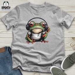 Frog In Headphones Unisex T Shirt Gift For Frog Lover