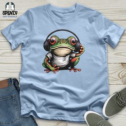 Frog In Headphones Unisex T Shirt Gift For Frog Lover