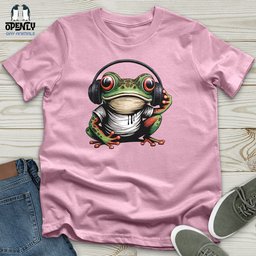 Frog In Headphones Unisex T Shirt Gift For Frog Lover