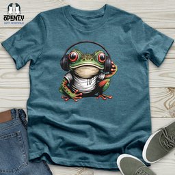 Frog In Headphones Unisex T Shirt Gift For Frog Lover