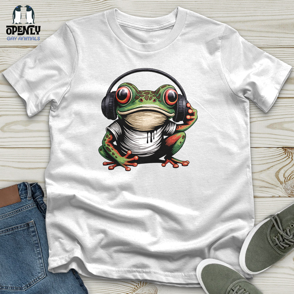 Frog In Headphones Unisex T Shirt Gift For Frog Lover