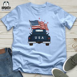 Happy Memorial Day Farm Truck Softstyle Tee Gift For Animal Lover