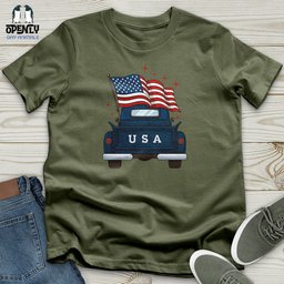 Happy Memorial Day Farm Truck Softstyle Tee Gift For Animal Lover
