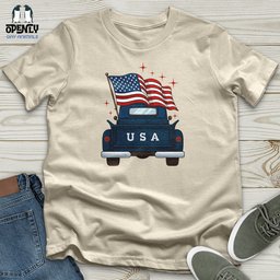 Happy Memorial Day Farm Truck Softstyle Tee Gift For Animal Lover