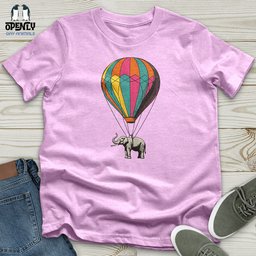 Elephant With Air Balloon Unisex T Shirt Gift For Animal Lover