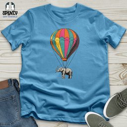 Elephant With Air Balloon Unisex T Shirt Gift For Animal Lover