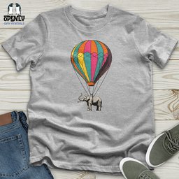 Elephant With Air Balloon Unisex T Shirt Gift For Animal Lover
