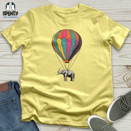 Elephant With Air Balloon Unisex T Shirt Gift For Animal Lover