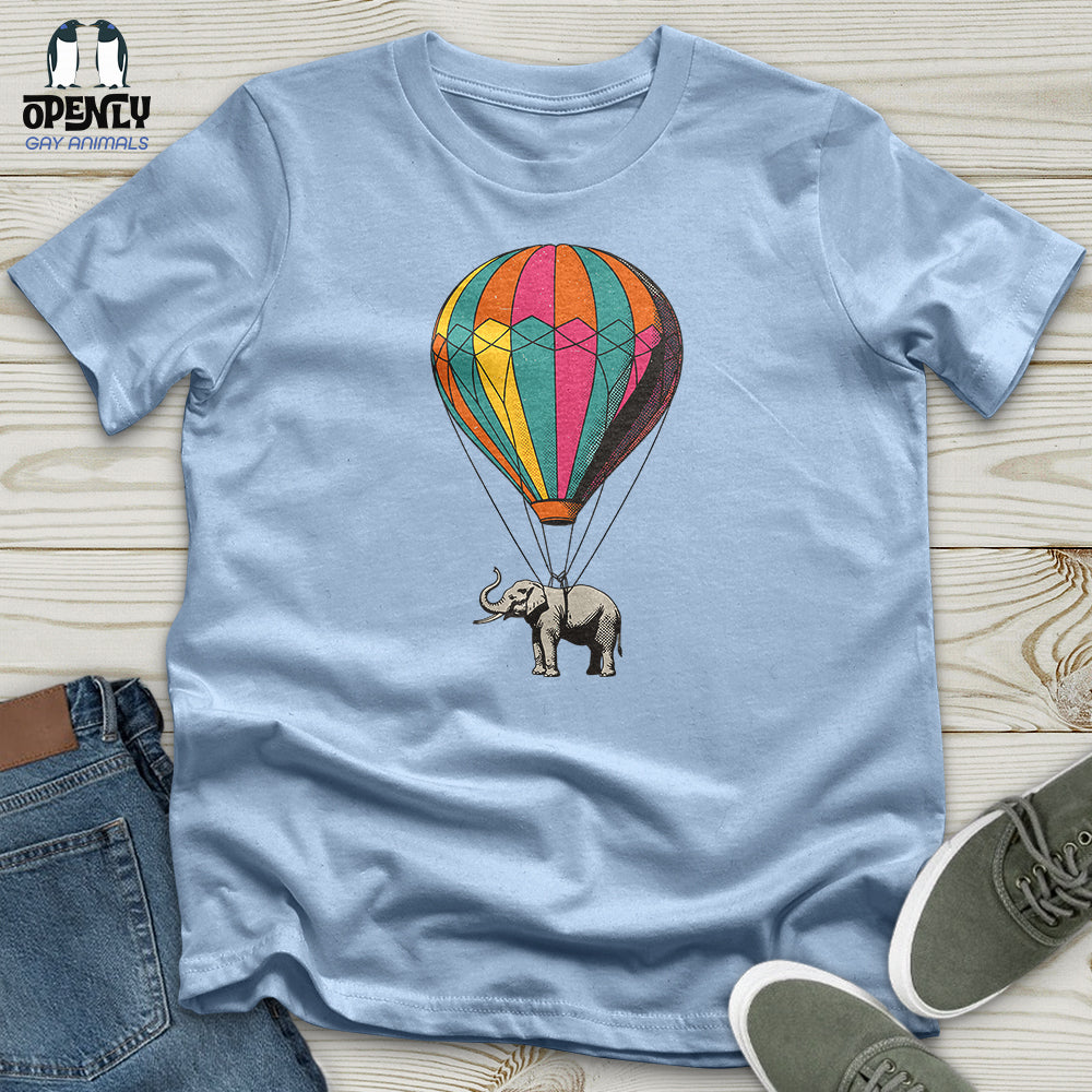 Elephant With Air Balloon Unisex T Shirt Gift For Animal Lover