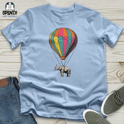 Elephant With Air Balloon Unisex T Shirt Gift For Animal Lover