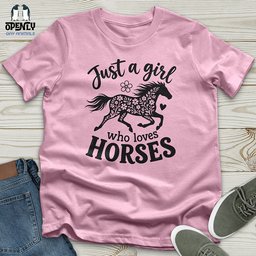 Floral Horse Silhouette Unisex T Shirt Gift For Horse Lover