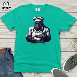 Gorilla Gourmet Chef Heavy Cotton Comfort Colors Tee Gift For Animal Lover