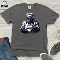 Gorilla Gourmet Chef Heavy Cotton Comfort Colors Tee Gift For Animal Lover