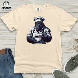 Gorilla Gourmet Chef Heavy Cotton Comfort Colors Tee Gift For Animal Lover