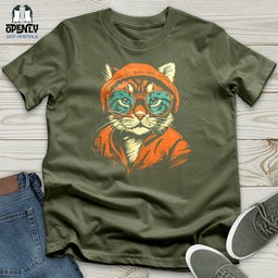 Hipster Cat Attitude Softstyle Tee Gift For Cat Lover
