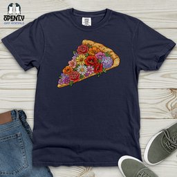 Flowers Pizza Heavy Cotton Comfort Colors Tee Gift For Animal Lover