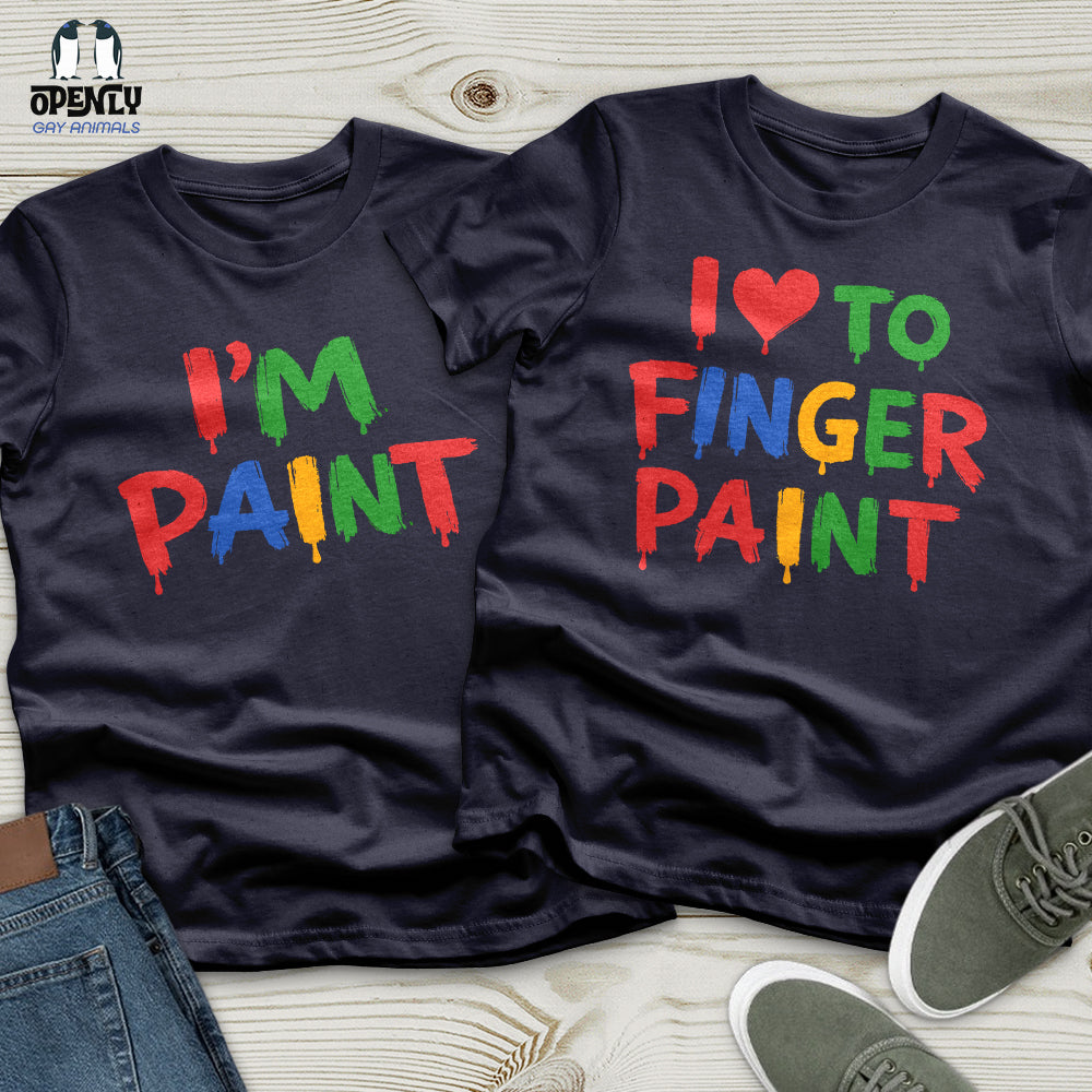 I Love To Finger Paint Male Couple T Shirt Gift For Animal Lover
