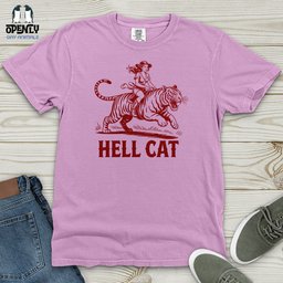 Hell Cat Heavy Cotton Comfort Colors Tee Gift For Cat Lover
