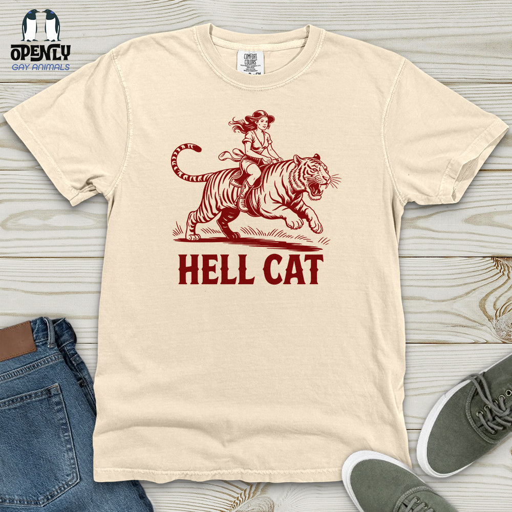Hell Cat Heavy Cotton Comfort Colors Tee Gift For Cat Lover