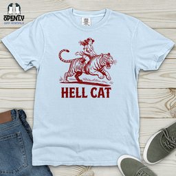 Hell Cat Heavy Cotton Comfort Colors Tee Gift For Cat Lover
