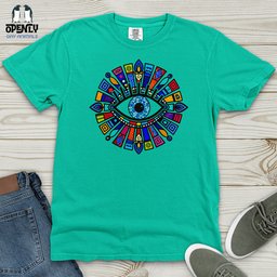 Greek Evil Eye Heavy Cotton Comfort Colors Tee Gift For Animal Lover